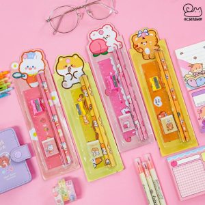 Bộ Dụng Cụ Học Tập 5 Món Hoạt Hình Dễ Thương Cho Bé.